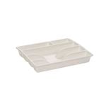 All Set 31 x 26x 4 .5cm White 5 Compartment Cutlery Tray