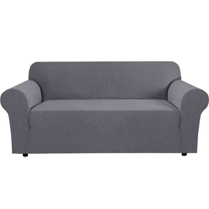 Smarcute 3 Seater High Stretch Jacquqard Textured Sofa Cover Grey