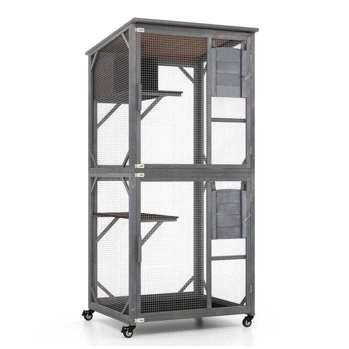 Costway 182cm cat condo house waterproof cat cage enclosure kitty catio pet