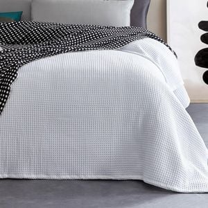 CottonMore 100% BAMBOO 350gsm Large Chunky Waffle Blanket Throw Rug -Superking