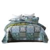 Catzon 3 Pieces Queen Size Quilt Bedding Set Floral Reversible Bedspread