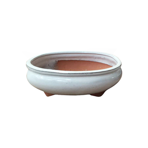 Northcote Pottery 23 x 18 x 8cm White Oval Izumi Bonsai Pot