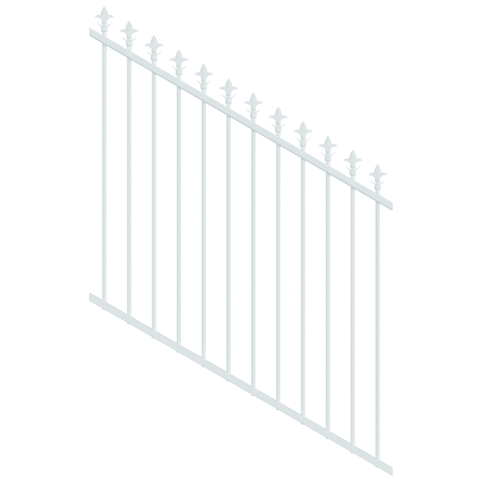ProtectorAl 0350-1200W x 1200H Pearl White Spear Top Pool Fence Panel Raked 16-30º