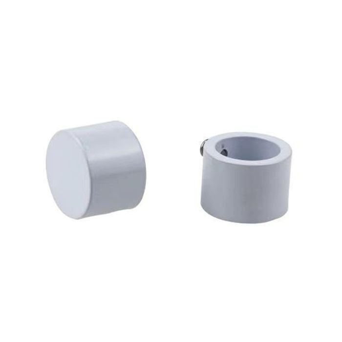 Pillar 32mm White Cap Curtain Rod Finial - 2 Pack