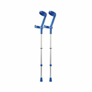 Forearm Crutches with Safety Cuff & Hinge - Adjustable Mobility Aid - Blue
