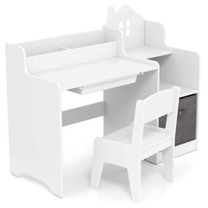 Costway Kids Study Desk & Chair Set White