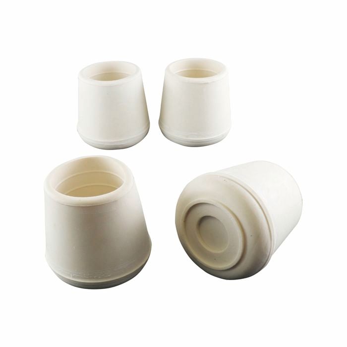 Surface Gard 38mm White Round External Rubber Chair Tips - 4 Pack