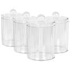 Harbour Housewares Reusable Plastic Bathroom Canisters with Clear Lid - Pack of 4