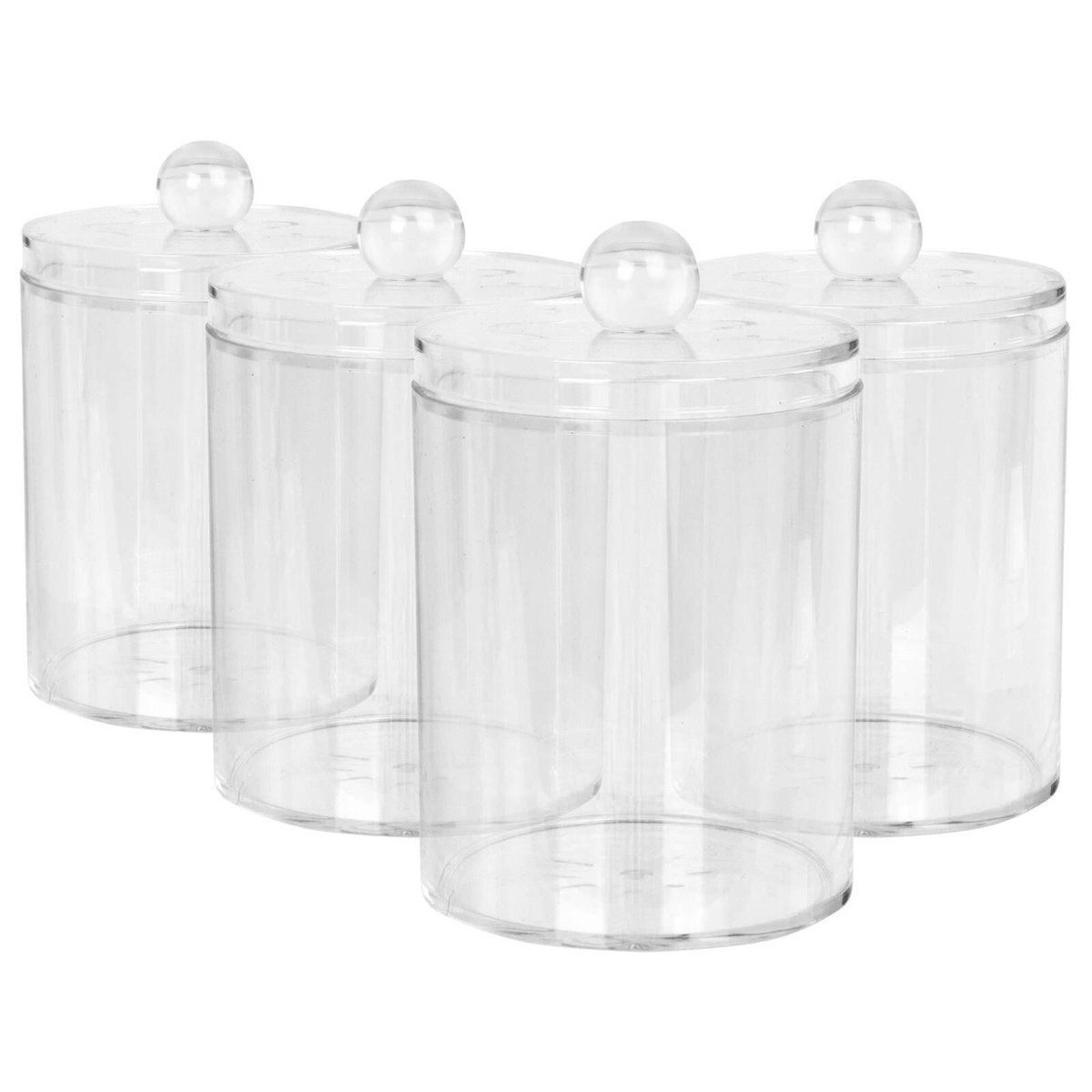 Harbour Housewares Reusable Plastic Bathroom Canisters with Clear Lid ...