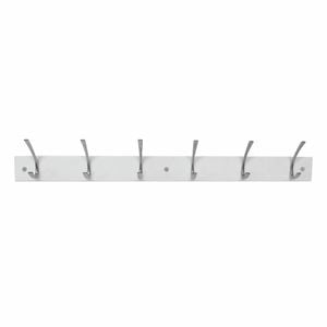 Adoored 6 Double Satin Chrome Hook White Board Deco Hook Rack
