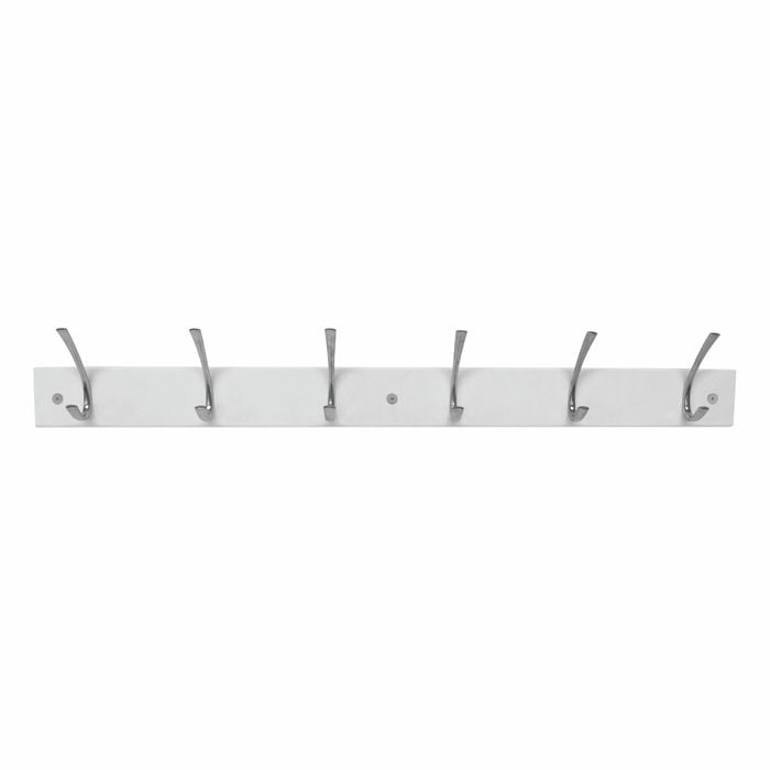Adoored 6 Double Satin Chrome Hook White Board Deco Hook Rack
