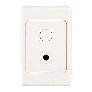 Deta White Switched Fixed Cable Outlet