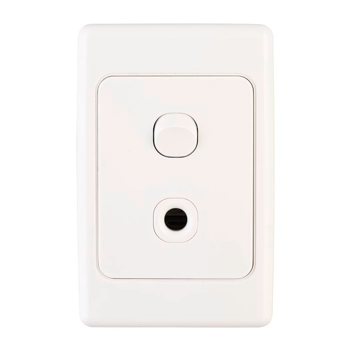 Deta White Switched Fixed Cable Outlet