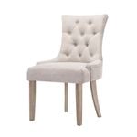 Artiss Cayes Set of 2 Cream Beige Fabric French Provincial Dining Chairs