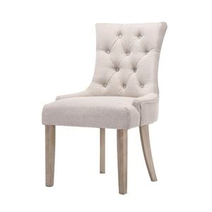 Artiss Cayes Set of 2 Cream Beige Fabric French Provincial Dining Chairs