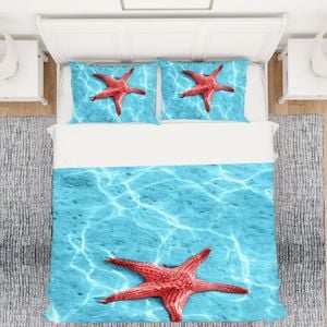 3D Red Starfish 279 Bed Pillowcases Quilt King Single Size