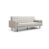 Sofa Bed 3 Seater Button Tufted Lounge Set for Living Room Couch in Fabric Beige Colour
