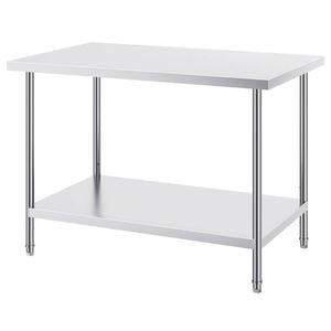 Vevor 762x1219x864mm Stainless Steel Work Table Silver for Restaurant Home Hotel