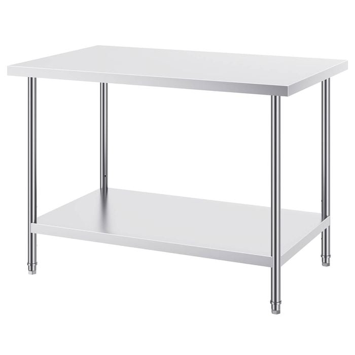 Vevor 762x1219x864mm Stainless Steel Work Table Silver for Restaurant Home Hotel