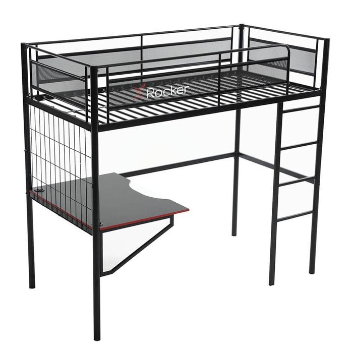 X Rocker Icarus Xl High Sleeper Pc Gaming Single Bunk Bed Frame W/ Built In Desk
