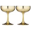 Tempa Aurora 2 Piece Coupe Glass Set 220ml   9.5X9.5X12.5cm   - Gold