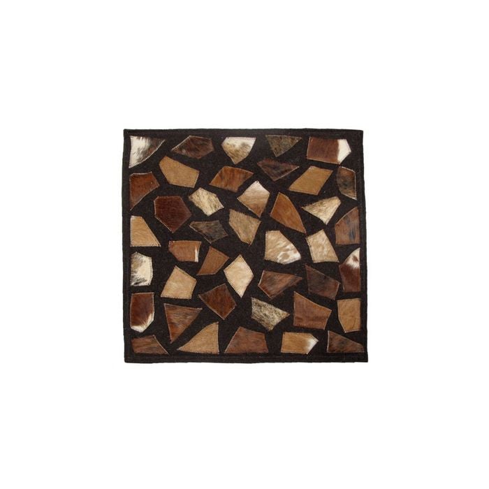 Multi-Purpose Animal Hide Stone Patch Brown with Woollen Fleece Reverse