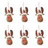 6PK Urban Reindeer Heads Hanging Christmas Decoration 15cm Brown Assorted