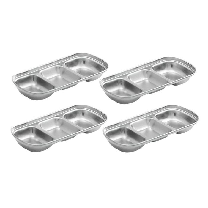 SOGA 20.5cm Silver Divided Sauce Pan – 3 Compartments
