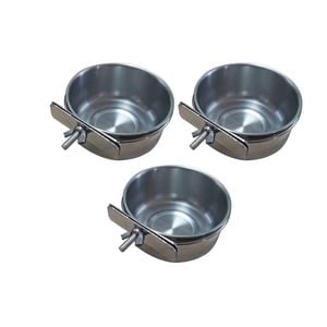 Yes4pets 3 X Medium Pet Rabbit Bird Parrot Dog Cat Water Food Bowl Feeder Chicken Poultry Coop Cup