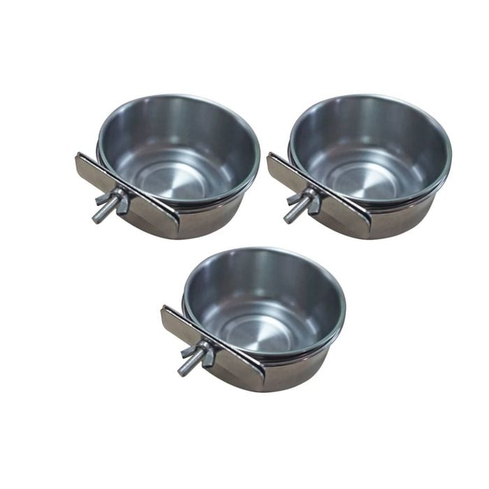 Yes4pets 3 X Medium Pet Rabbit Bird Parrot Dog Cat Water Food Bowl Feeder Chicken Poultry Coop Cup