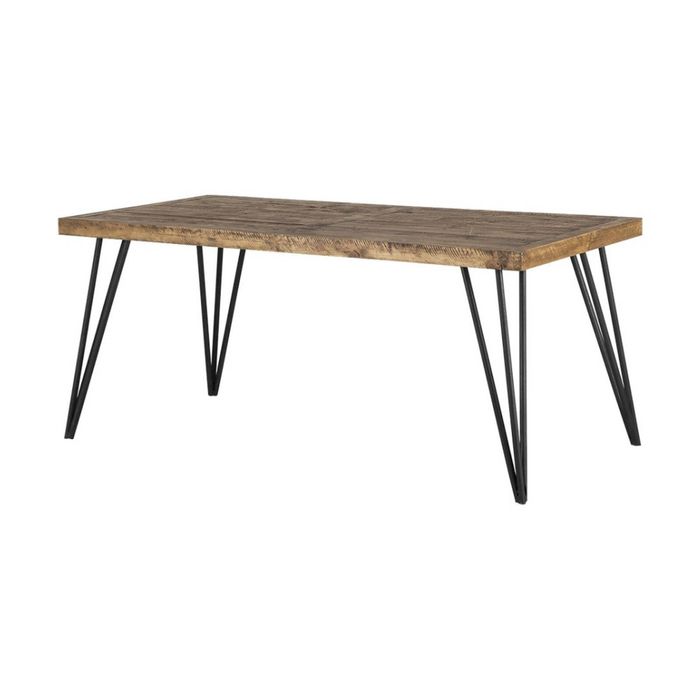 1825 Interiors Oslo 1800 Dining Table Reclaimed Pine Metal Hairpin Legs Decor