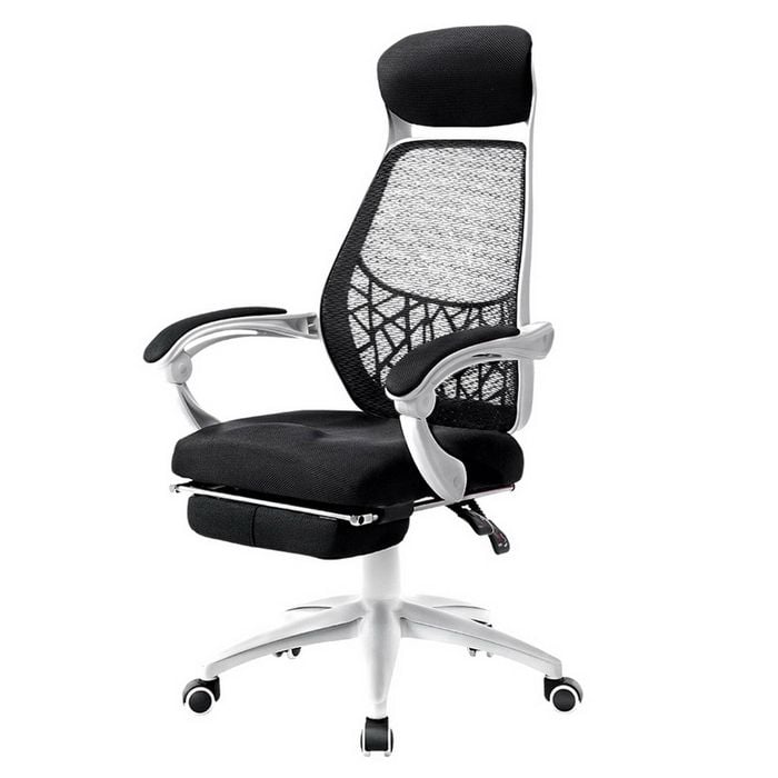 Artiss Mesh Office Chair Recliner Black White