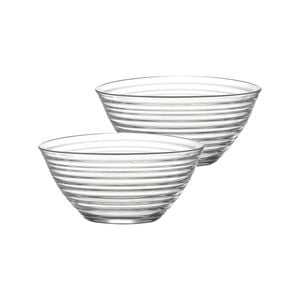 LAV LAV Derin Glass Salad Bowls - Single Mixing Bowl / Serving Bowl for Pasta / Popcorn - 23cm - Pack of 2