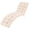 Costway 186x56cm Patio Lounge Chair Cushion High Back Floor Lazy Recliner Beige
