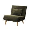 Oikiture Folding Sofa Bed Lounge Single Chair Recliner Corduroy Green