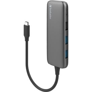 Verbatim Usb Hub - Usb 3.1 (gen 1) Type C - External - Grey - 4 Total Usb Port(s) - 1 Usb 2.0 Port(s) - 2 Usb 3.1 Port(s)