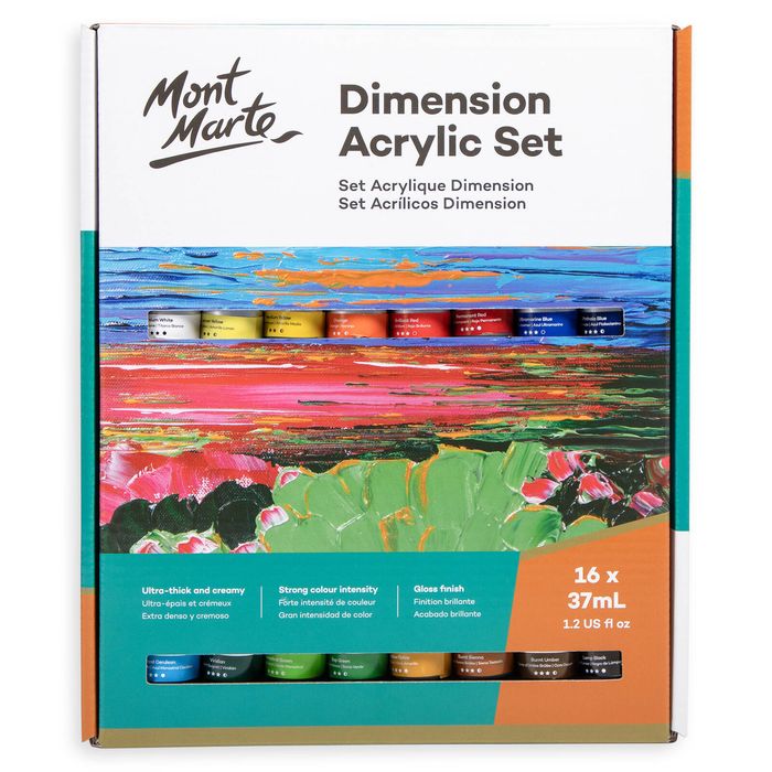 Mont Marte 16 Piece x 36mL Dimension Acrylic Paint Set