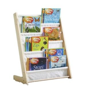 All 4 Kids Henry Kids Wooden Canvas Sling Magazine Bookcase