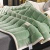 CottonMore Large Ultimate Sherpa Blanket Extra Warm Luxurious Plush Throw Rug 200x230cm- Green