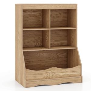 Costway 88cm Wooden Design Toy Storage Organizer Kids Bookcase Cabinet
