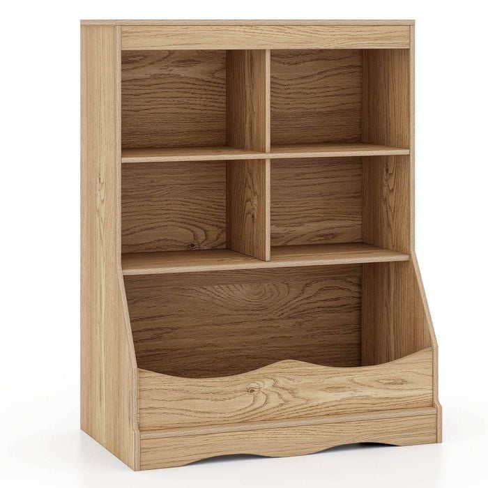 Costway 88cm Wooden Design Toy Storage Organizer Kids Bookcase Cabinet