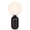 Telbix Kade Modern Table Desk Lamp Light Metal Glass Black Opal Matt