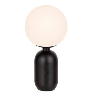 Telbix Kade Modern Table Desk Lamp Light Metal Glass Black Opal Matt