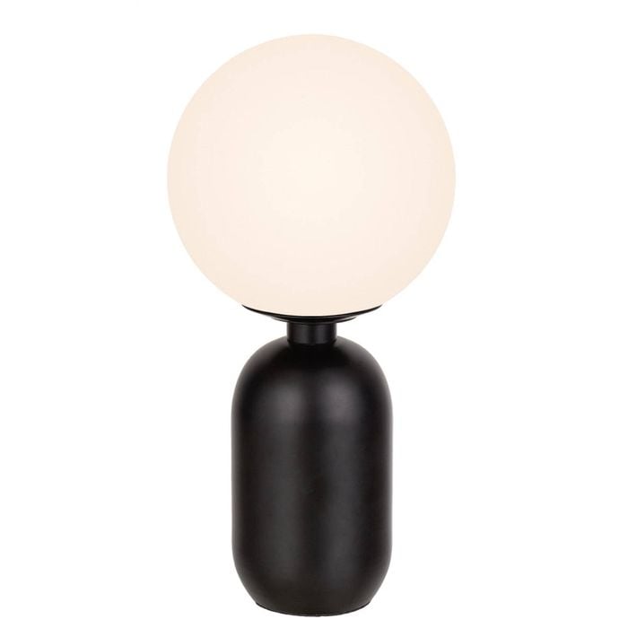 Telbix Kade Modern Table Desk Lamp Light Metal Glass Black Opal Matt