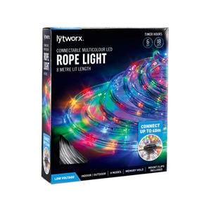 Lytworx 8m Multicolour Connectable Rope Light With Timer