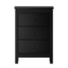 Oikiture Bedside Table 3 Drawers Hamptons Furniture Storage Unit Black