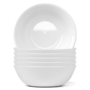 Argon Tableware Round Opalware Salad Bowls - 19cm - White - Pack of 6