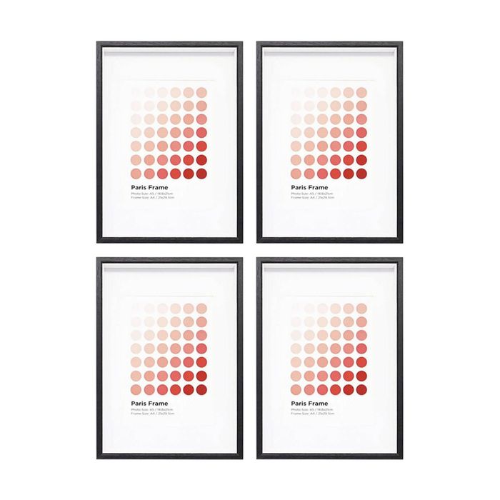 4PK Braz A4 Paris Image Photo Document Display Frame 29.7x21cm Black