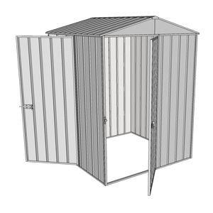 Build-a-Shed 1.5 x 1.5 x 2.3m Single Hinged Door Gable Shed with Single Hinged Side Door - Zinc