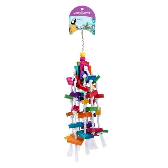 Paws & Claws Parrot 40cm Wooden Rope Toy Large